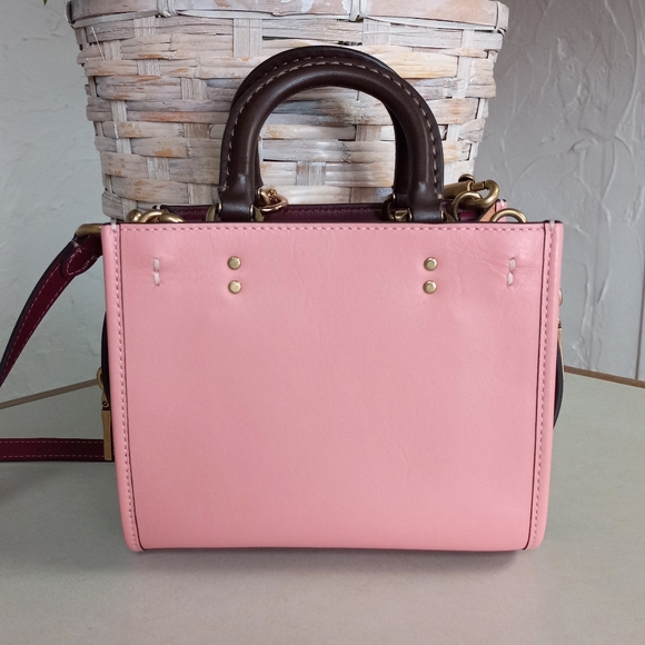 Coach Rogue 17, 2 way Tote with Shoulder Strap Pink Leather - Picture 3 of 11